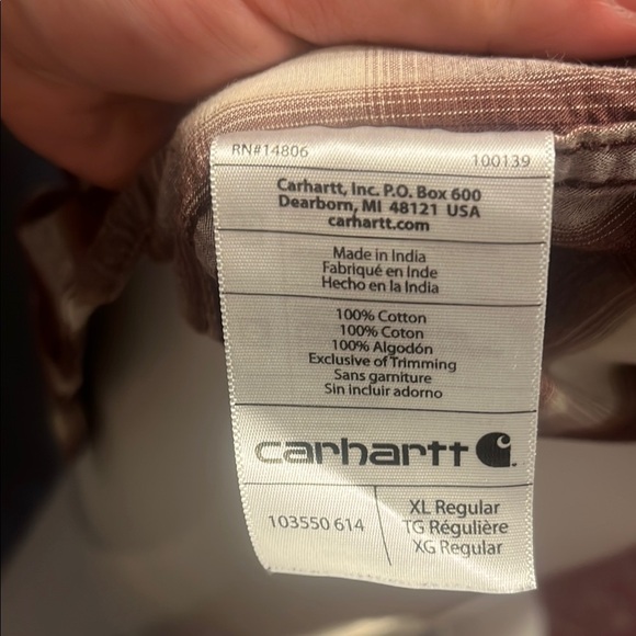 Carhartt Burgandy and White Casual Button Down Shirt size XL - Picture 8 of 8